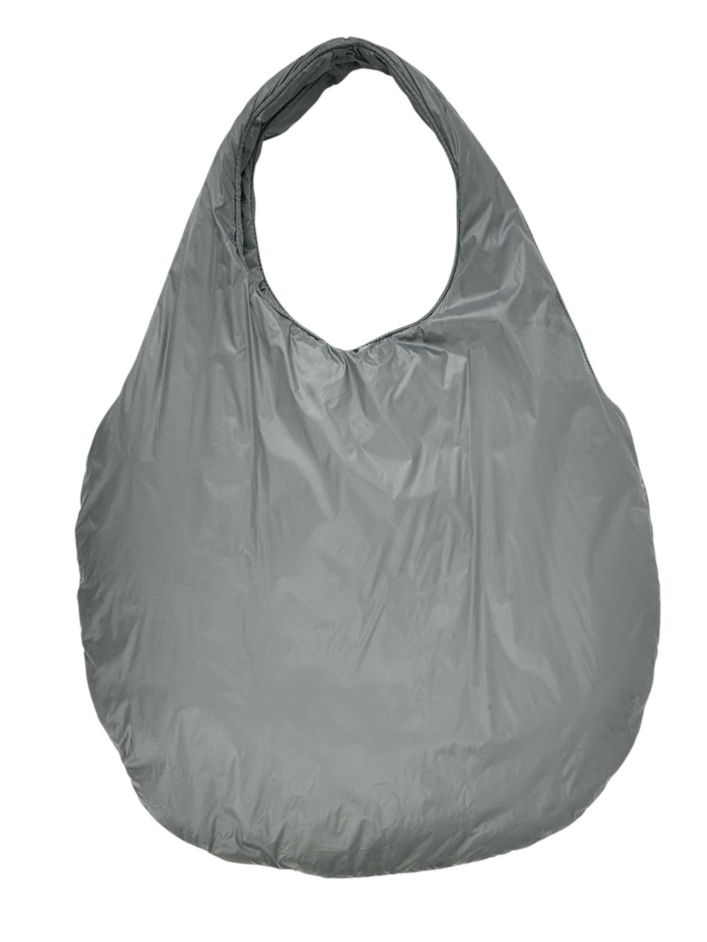 COS Recycled Nylon Padded Shoulder Bag - Gray Puffy Roomy Circle Shopping Tote